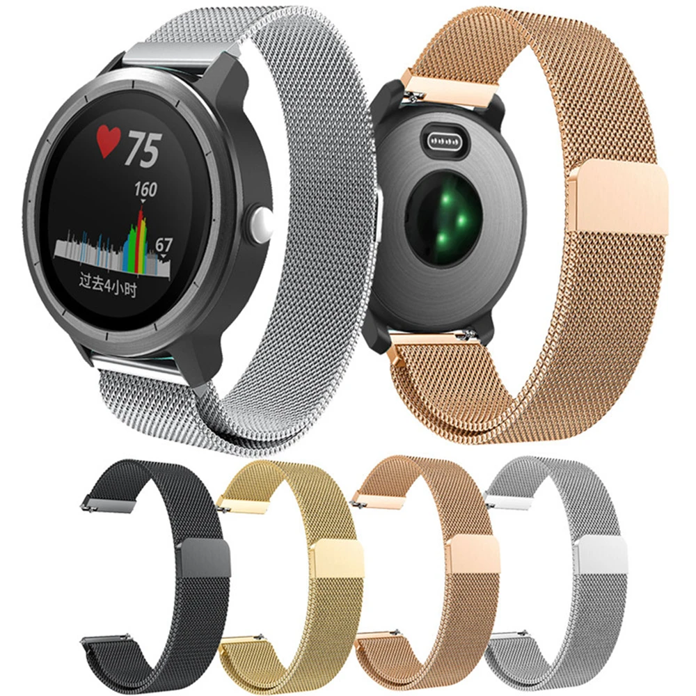 22 20 мм ремешок для часов samsung galaxy watch 46 42 active 2 gear S3 Frontier ремни Milanese Amazfit bip huawei