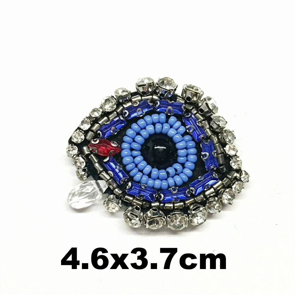 

Accessory embroidery beaded eyes embroideried patches for clothing AZ-3313