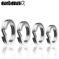hunthouse 30pcsbag 3mm 8mm flatten double circle stainless steel connector fishing split rings swivel fishing accessories