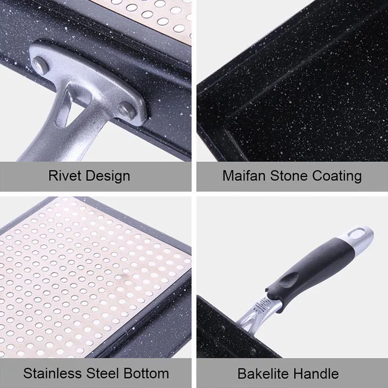 Японская стандартная сковорода с антипригарным покрытием квадратная для жарки