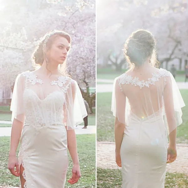 Скромные свадебные платья накидки богемные Свадебные шали с аппликацией