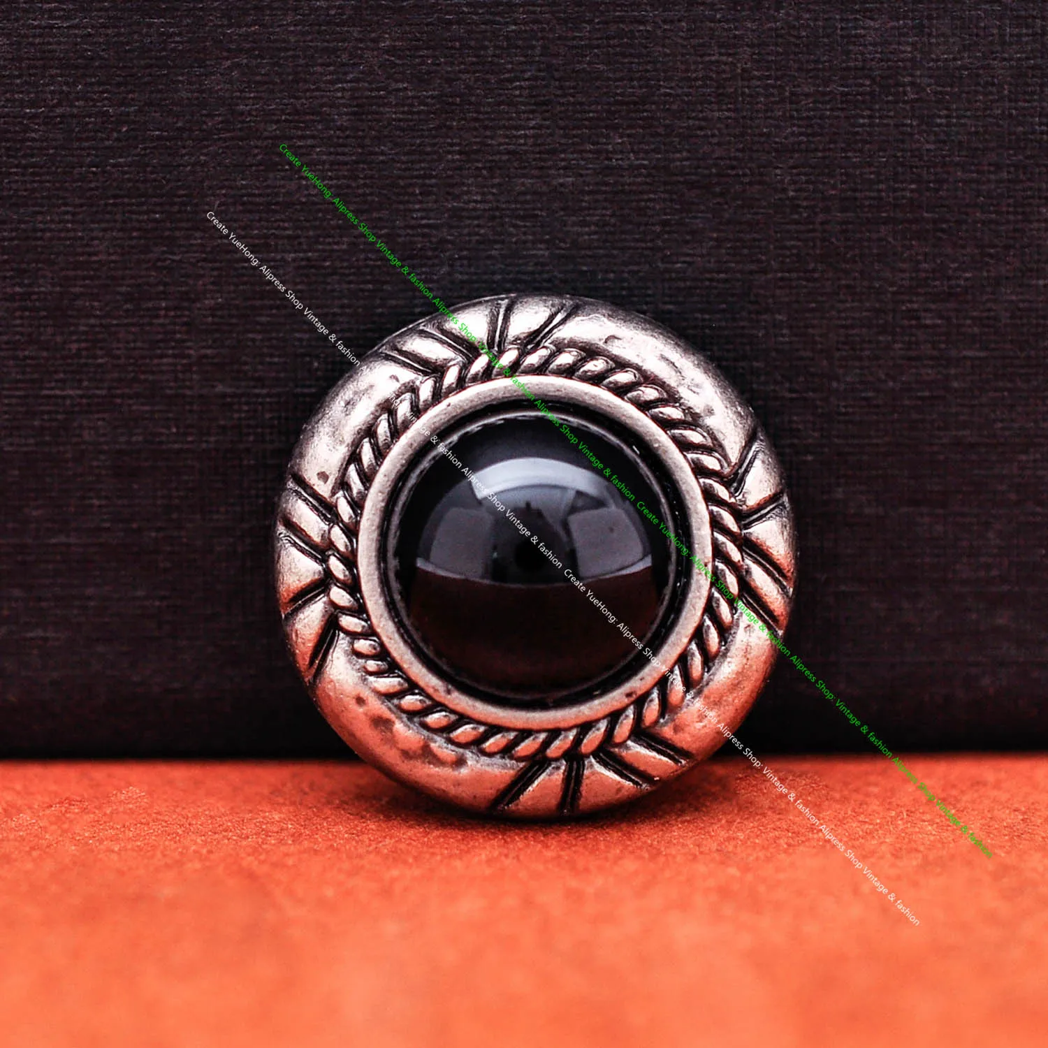 

10X Antique Silver Black Bead Flower Rope Carved Concho for Belt Leathercraft Pet Collar Saddle Wallet Bracelet Decor