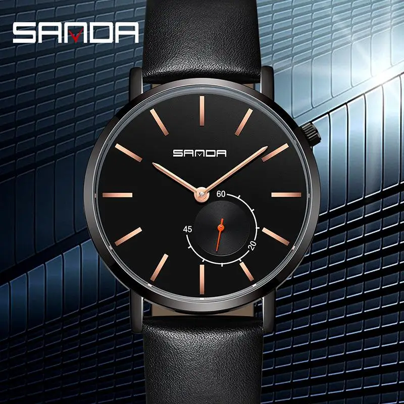 Часы мужские спортивные деловые с кожаным ремешком кварцевые 2019|Кварцевые часы| |