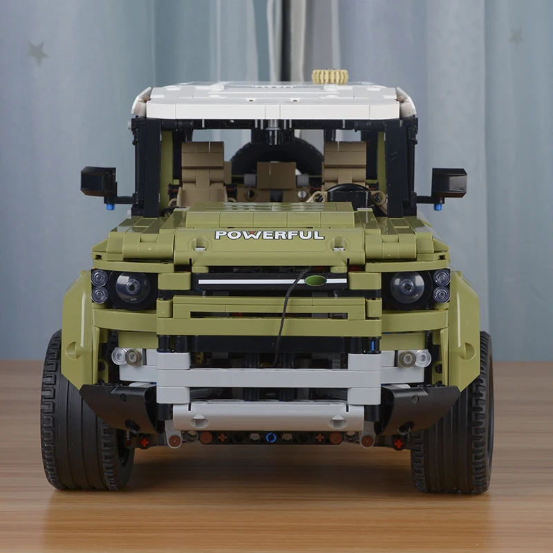 Зеленая версия Внедорожник Land Motor Rover Defender SUV модель строительных блоков Кирпичи