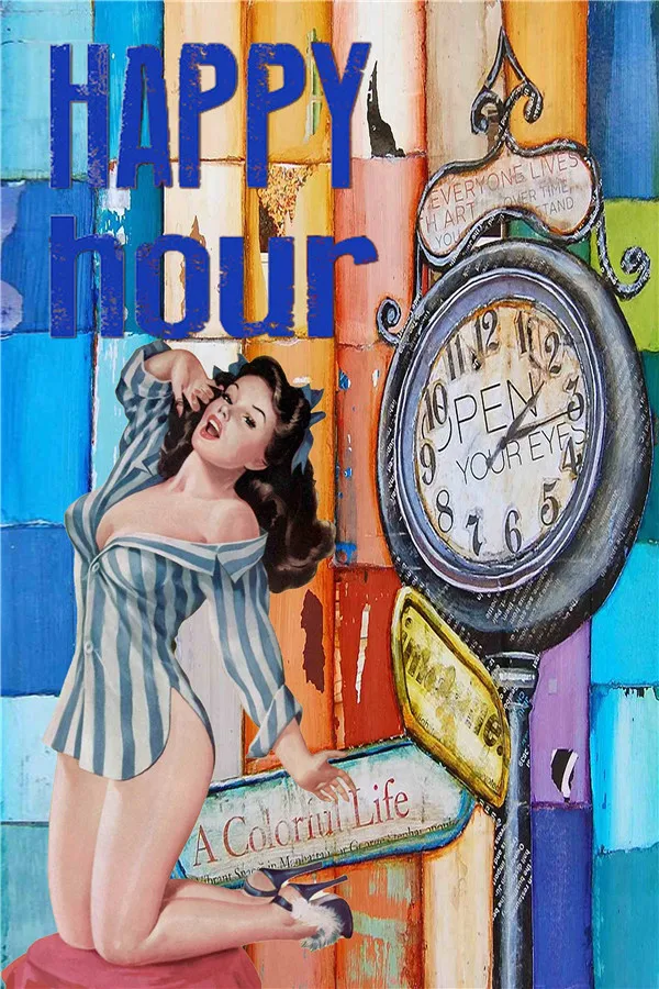 

Metal Sign Laundry Room Decor Sexy Girls Home Decoration Modern Hawaiian Beaches Metal Wall Art Surfboards Decorative Posters