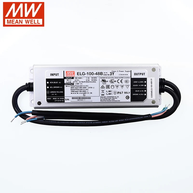 Светодиодный драйвер Meanwell 96 Вт 2 А 48 В с затемнением 110/220 в перем. Тока на пост.