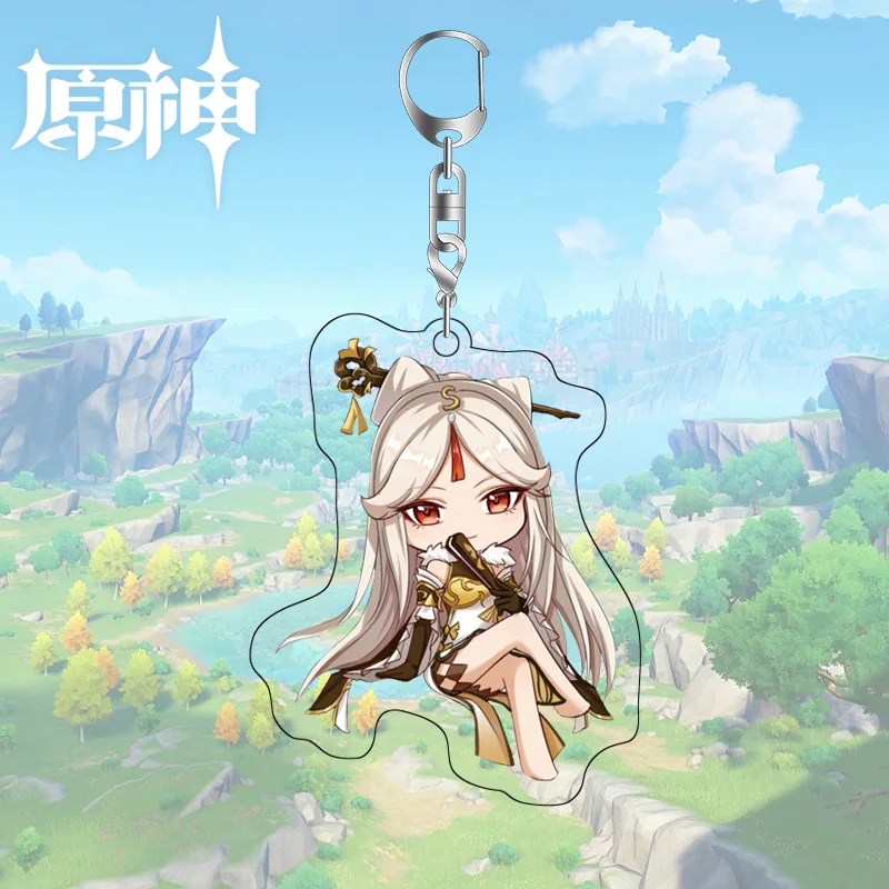 

New Game Keychains Genshin Impact Acrylic Anime Delicate Craft Mengpa Cartoon Key Chains Delicacy Bag Pendant Small Car Keyring