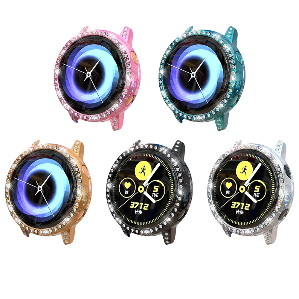 5 Packs Diamond Hollow-Out Watch Frame Case for Samsung Galaxy Active Luxurious Cover Hard PC Protector Bumper Shell | Наручные часы
