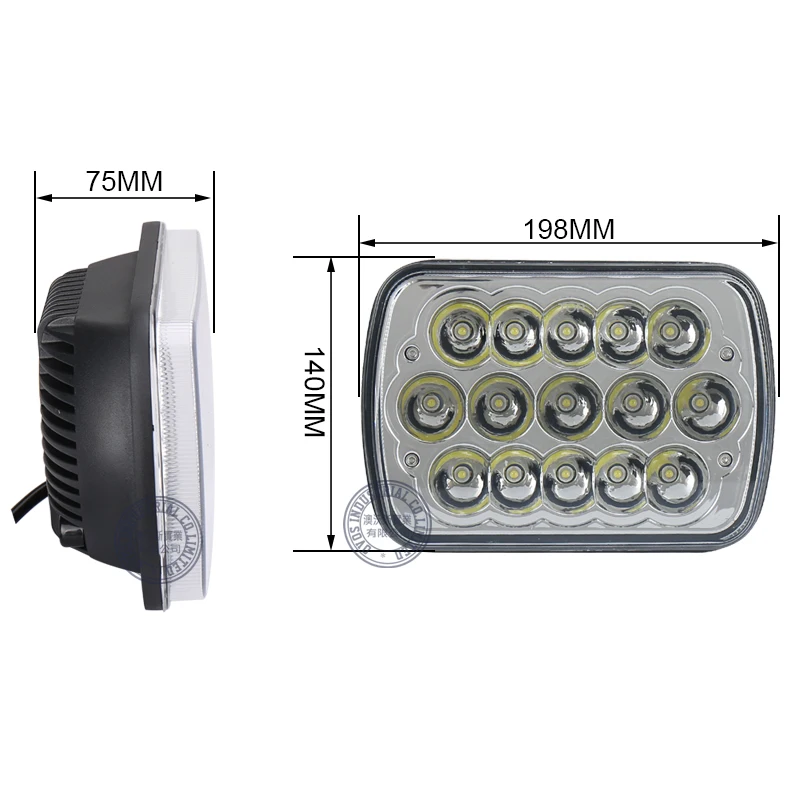 7X6 дюймов прямоугольный морской Светодиодный луч светодиодный фары для джипа