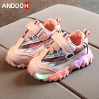 Кроссовки Детские светящиеся, дышащие, для мальчиков и девочек, размеры 21-30