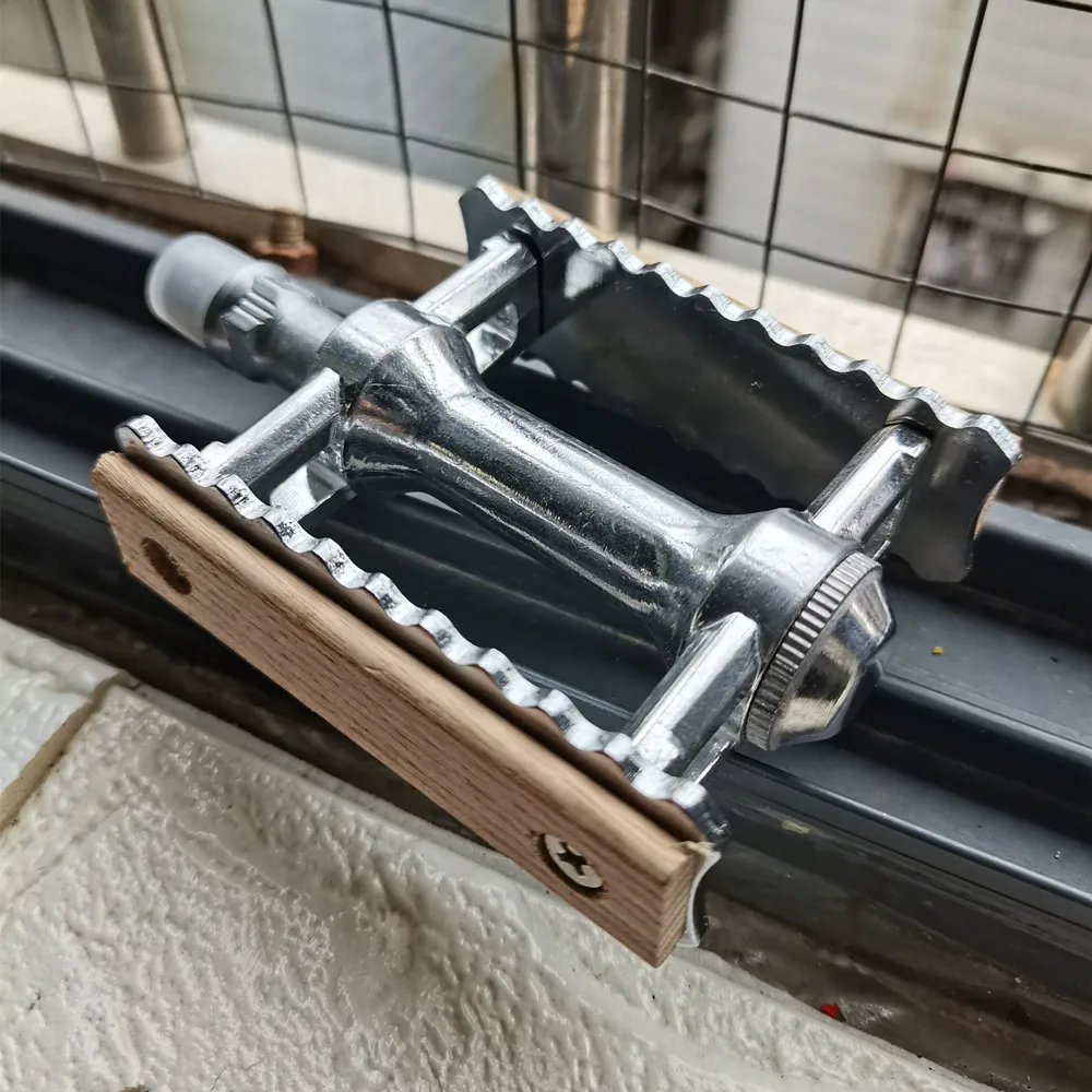 Ультралегкие ретро-велосипедные педали из дерева и алюминиевого сплава, складывающиеся, с подшипником, антискользящие, для BMX и дорожного велосипеда.