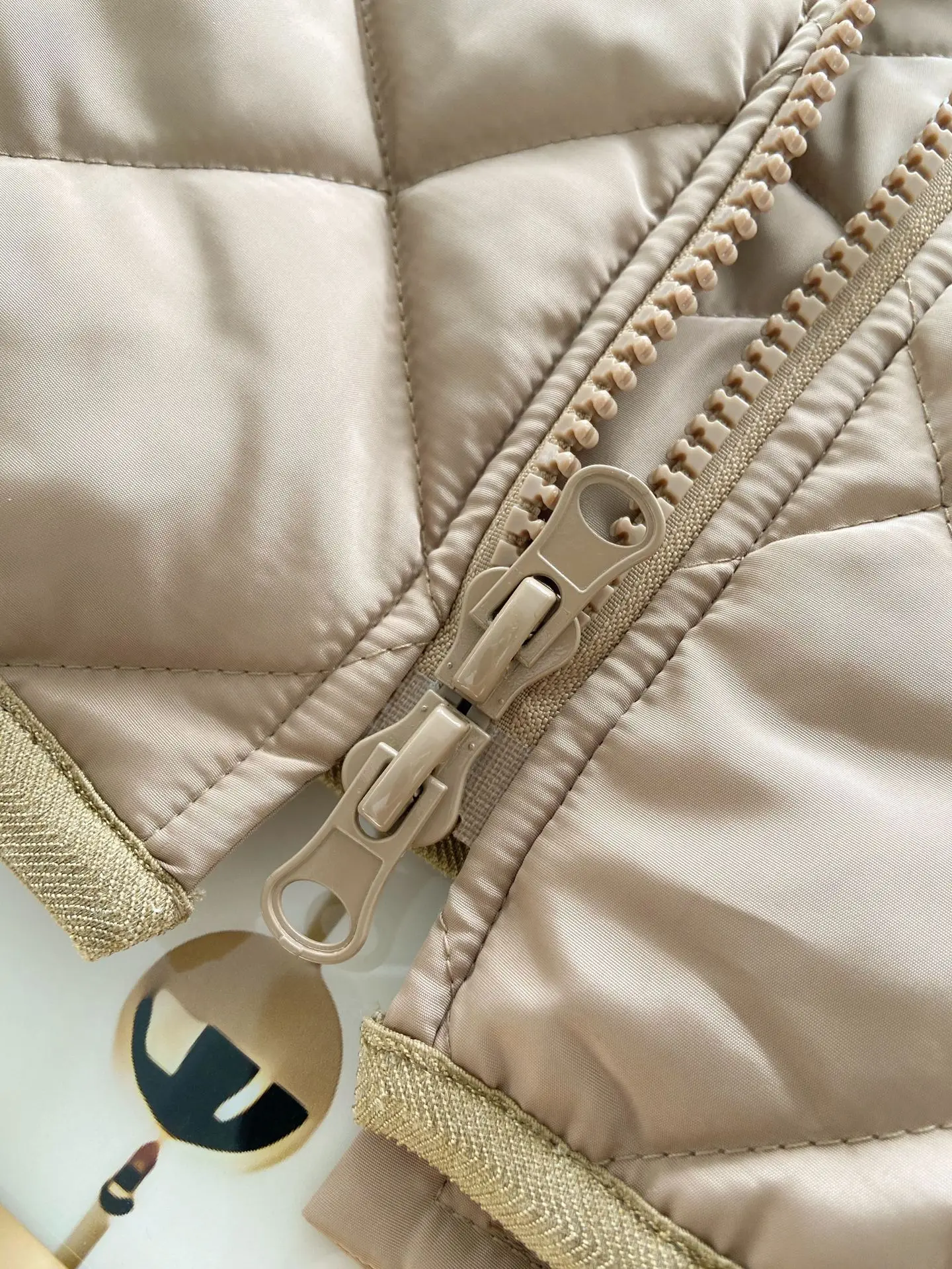 

Belted Cotton Vest Diamond Jacket Cotton Coat Mid-length Ladies Jacket