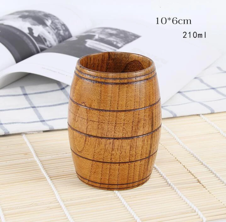 210ML Высококачественная креативная кружка из натурального дерева, кофейное бокал для вина, держатель для термоса, чайная чашка для семейного чая, бар, пивное молоко, посуда для напитков - Цвет: 210ML