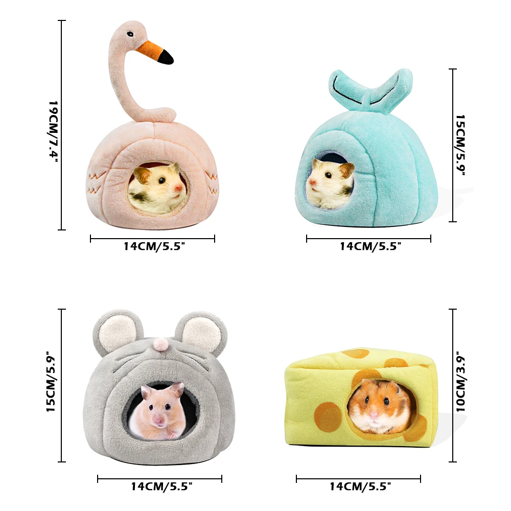 

New Ped Hamster Bed House Accessories Bird Mouse Fish Cotton House Small Animals Nest Winter Warm Rat Hedgehog Cute bed house