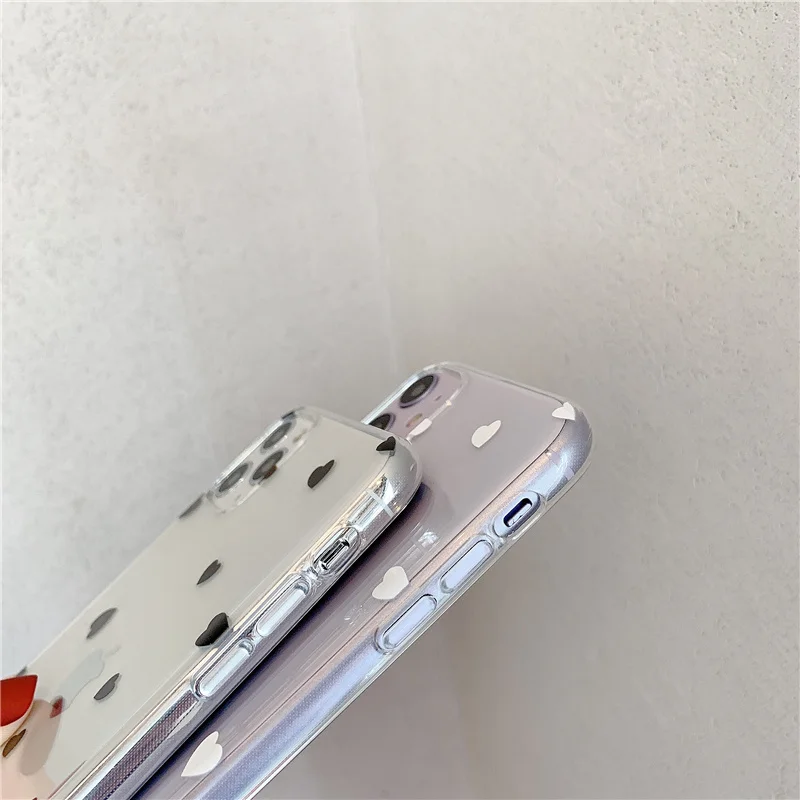 Женский чехол с сердечками для iphone 6 S 8 7 Plus чехлы xr x xs max 11 простой силиконовый