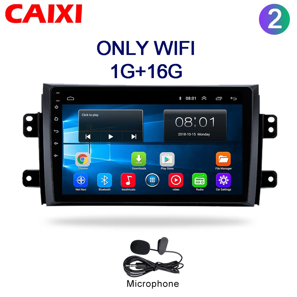 CAIXI Car Android 8,1 радио мультимедиа плеер для Suzuki SX4 2006 2007 2008 2009 2010 2011 2012 2013 автомобиля gps Navigatio плеер - Цвет: Cx-SX4-MIC
