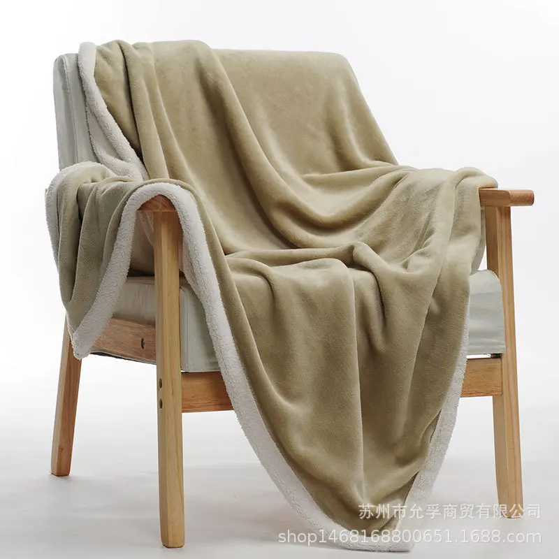 

Blanket Double Thick Lamb Wool Winter Office Lunch Break Siesta Blanket Blanket Coral Flannel Quilt