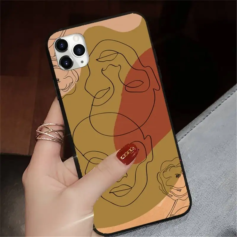 

Poster Minimalist Face artwork sketch Phone Case for iPhone 11 12 pro XS MAX 8 7 6 6S Plus X 5S SE 2020 XR