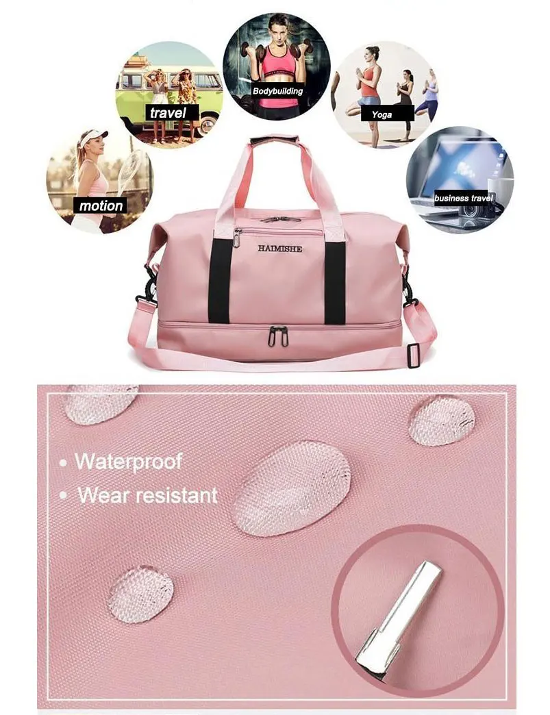 Woman Sports Bag Yoga Bags Women Fitness Sport Black Bag Backpacks Portable Travel Training Bag With Shoes Compartment