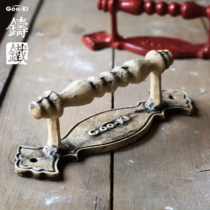 TONA чугунная Антикоррозийная ручка для двери сарая винтажная Красная белая