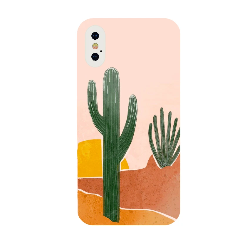 cactus pattern simple line design phone case for iphone 12 11 pro max xs 8 plus 7 huawei p30 pro fashion high grade back cover free global shipping