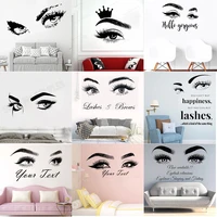 eyebrows quote wall sticker removable vinyl custom text make up beauty salon home decoration eyelashes decal lashes brows hy9991