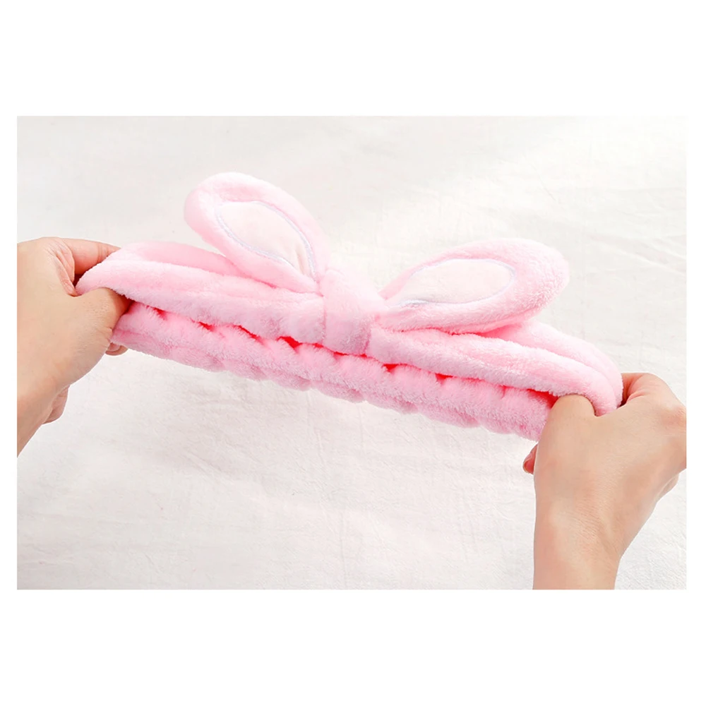 

Wash Face Hair Holder Hairbands Soft Warm Coral Fleece Bow Animal Ears Headband For Women Girls Turban Fashion Hair Accessories