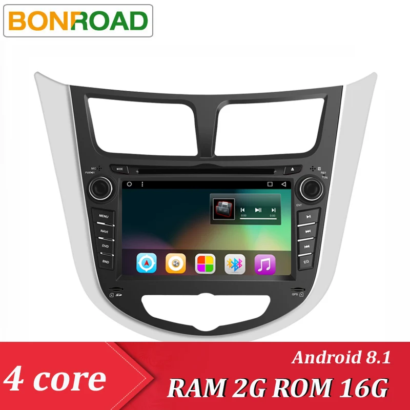 T3-7300AD4 2G 16G Bonroad Android 8,1 Автомобильный мультимедийный плеер Автомобильный DVD для Hyundai Solaris Verna Accent 2010- Автомобильный gps Радио Видео навигация - Цвет: T3-7300AD4 2G 16G