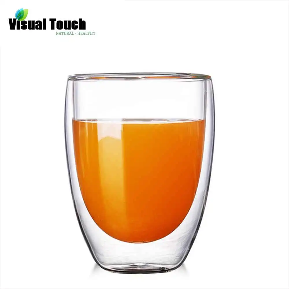 

Visual Touch Transparent Mug Clear Double Walled Heat Insulated Glassware Coffee Tea Cups Milk Beer Soup Insulated Wine WaterCup