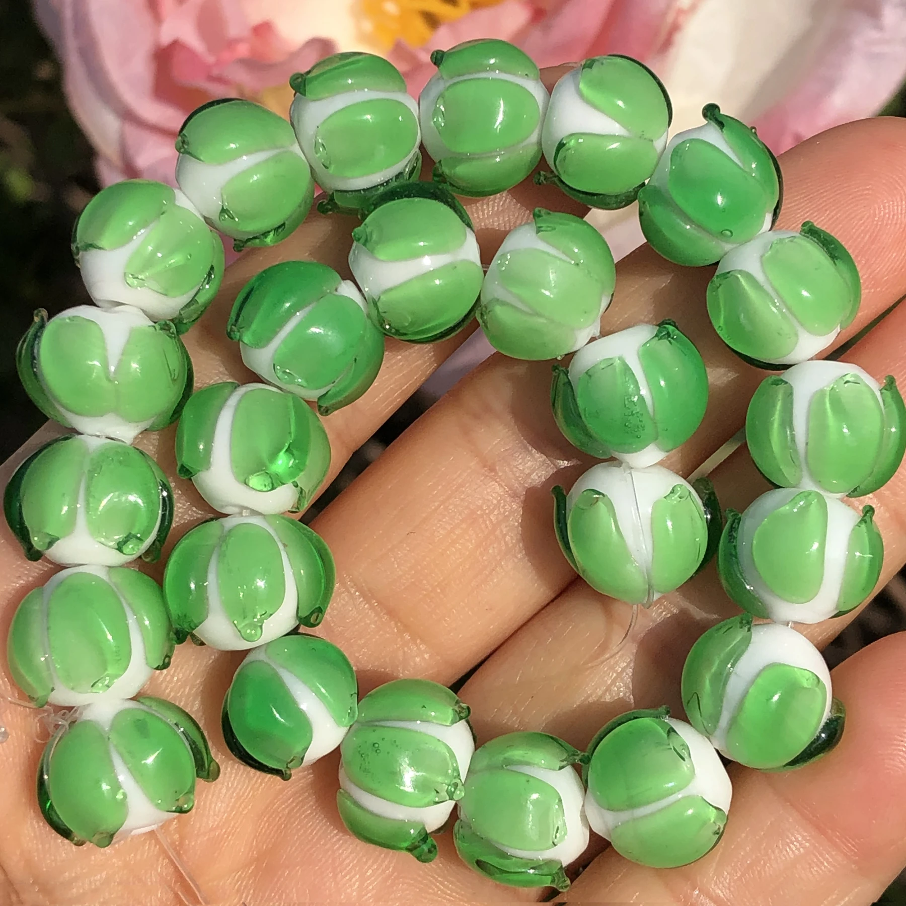 

Стеклянные бусины в форме лотоса для изготовления ювелирных изделий, 10 мм