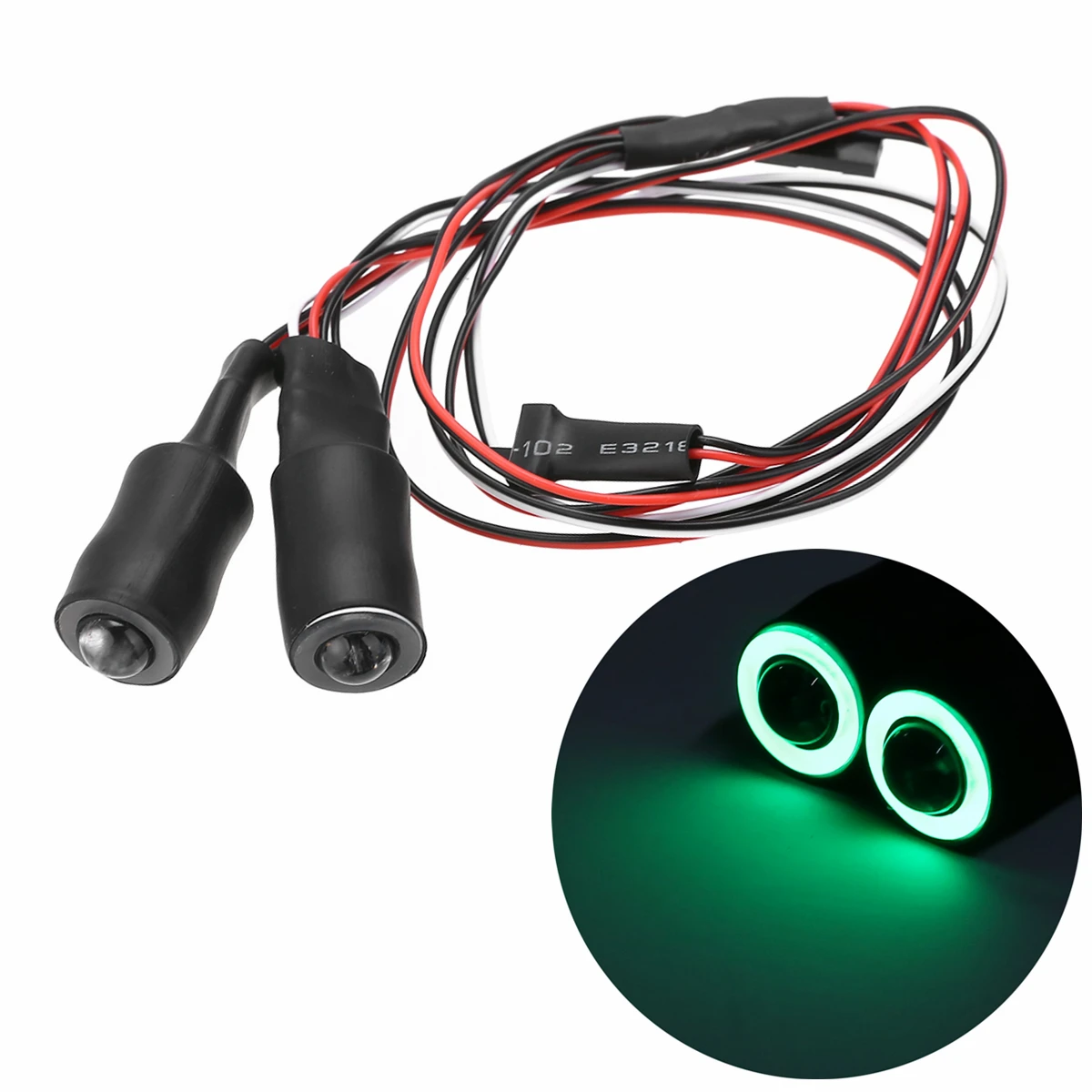 13mm Green White 2 светодиодный s 10 мм/13 мм красный белый синий желтый зеленый ангельские глазки светодиодный головной светильник для 1/10 RC автомобилей грузовиков - Цвет: 13mm Green White