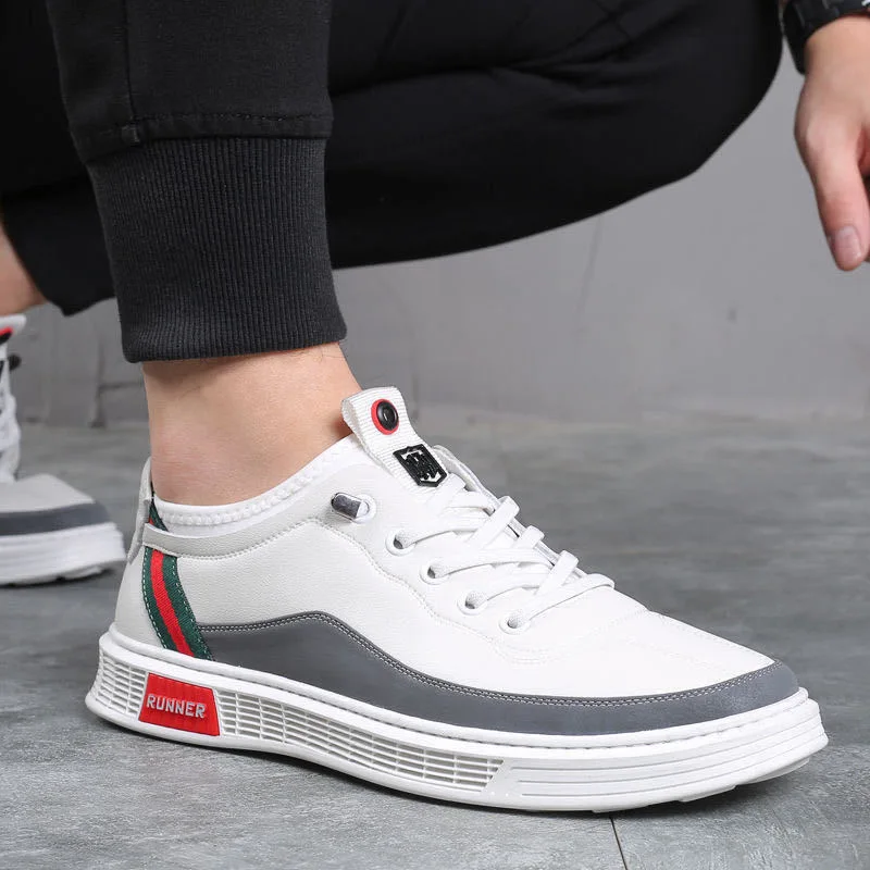 

Men Casual Shoes White Leather Lightweight Outdoor Non-Slip Footwear Male Loafers Moccasins Men Walking Shoes Tenis Masculino