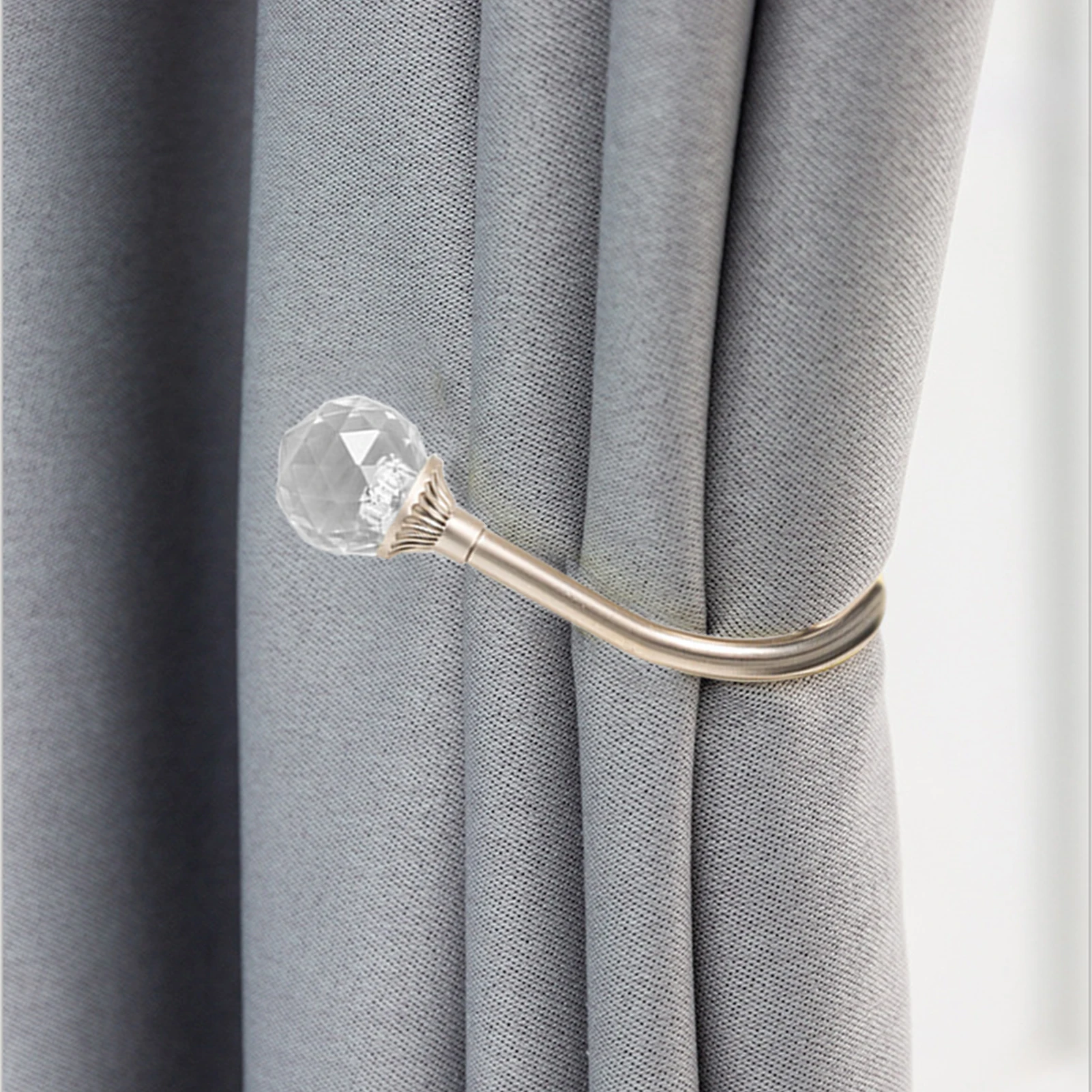 

Крючки для штор с прозрачными кристаллами, настенные держатели установленный занавес, подхваты для драпировки, вешалка для одежды, 1 пара