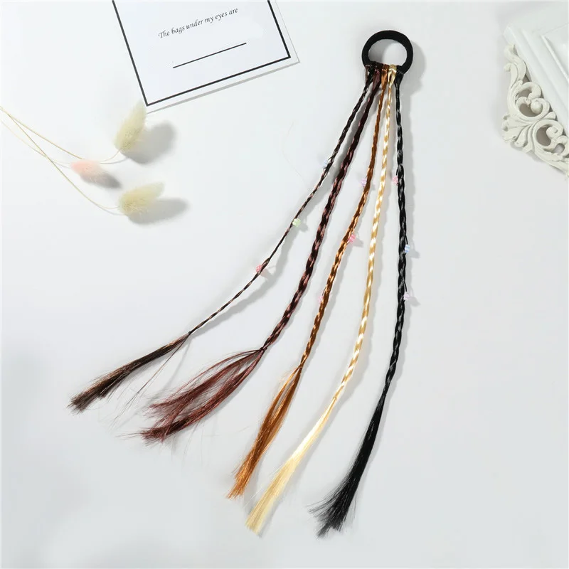 Kids Colorful Wig Braids Hair Band Girls Ponytail Rubber Bands Cute Accessories Children Twist Braid Rope Barrettes Enfant | Детская