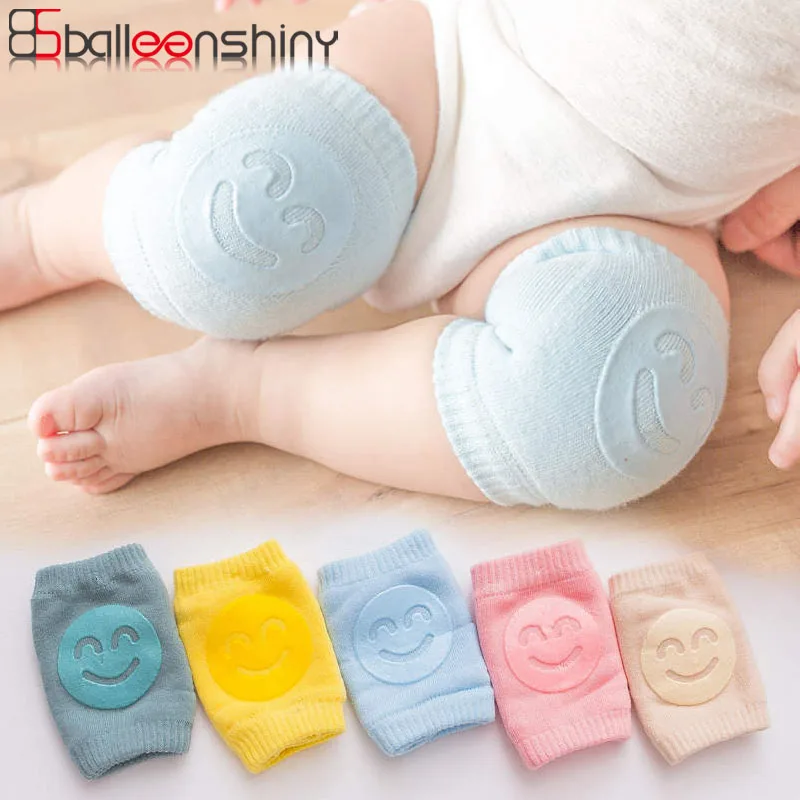 Balleenshiny-rodilleras protectoras antideslizantes para ni&ntilde;os y beb&eacute;s, accesorios para beb&eacute;s, protectores de rodillas con sonrisa, rodillera de seguridad, calentador de piernas, 3 pares-0