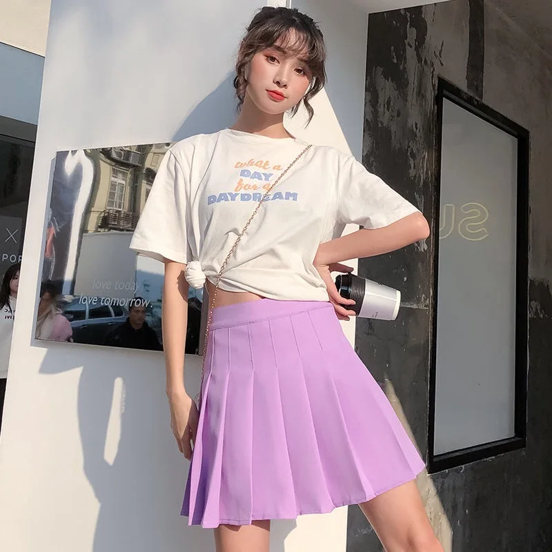 

Pleated Skirts High Waist Bottoms High Waist Casual Fall Loose Women Loose Female Female Bottoms Female Short Women Spring