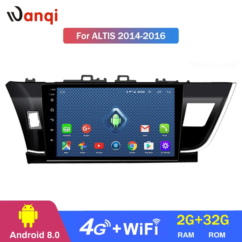 4G Lte All Netcom 10 1 дюймов Android 9 Автомобильный GPS-навигатор для Toyota Corolla Altis 2014-2016 Радио