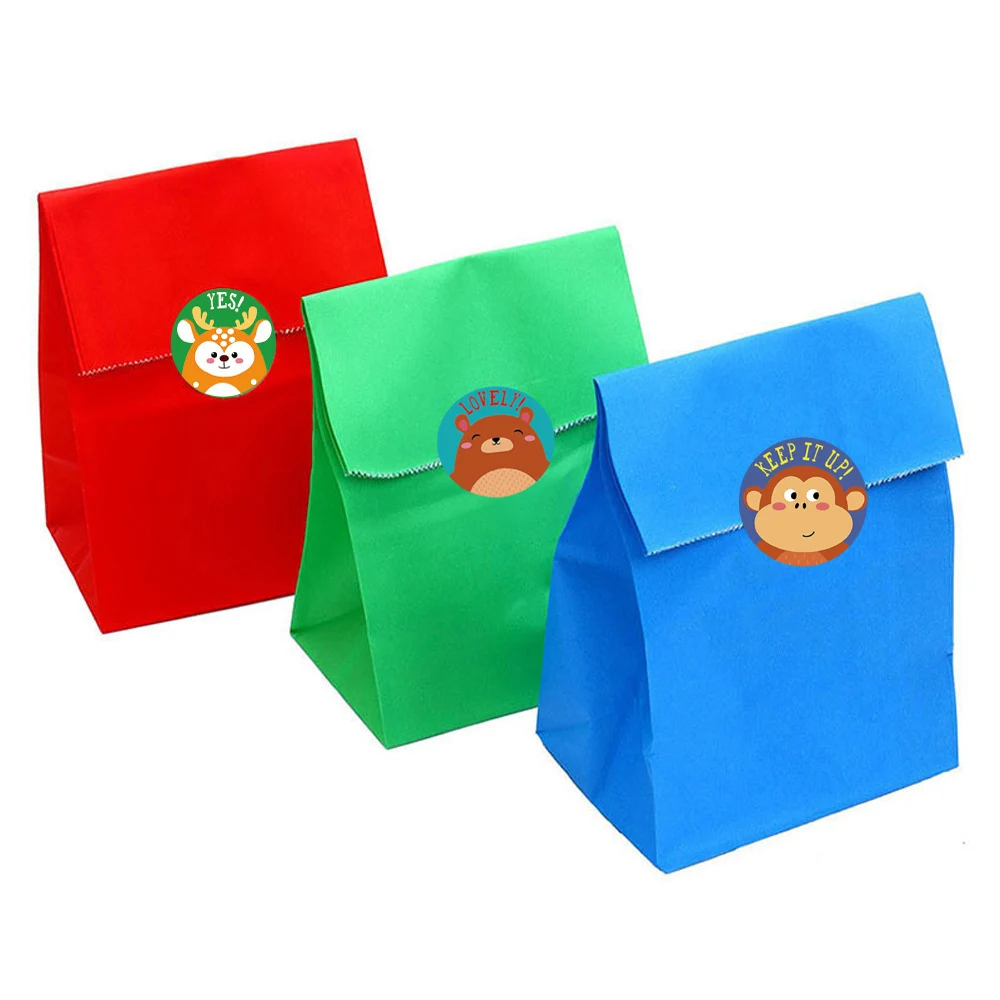 

500Pcs Kids Reward Stickers Encouragement Cartoon Animal Expression Seal Labels for Teacher Children Student Study Toy Game Gift