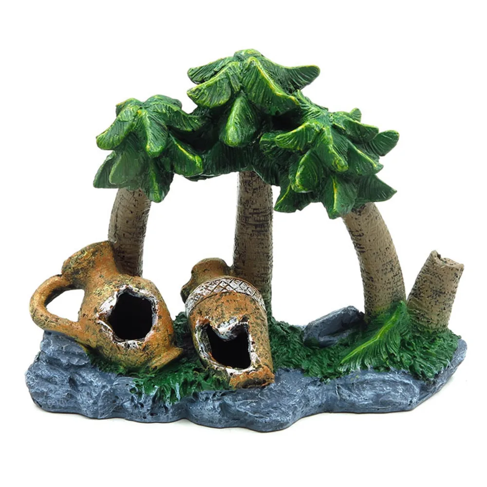 

New Aquarium Planten Decoratie Simulatie Leuke Kleine Kokospalm Landschapsarchitectuur Ornamenten Decor Aquascape Accessoires
