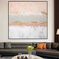 hand modern abstract art painting pink grey oil painting posters and prints wall art canvas pictures for living room home decor