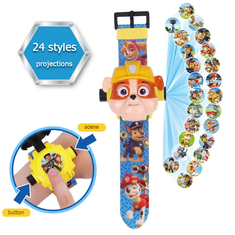 Paw patrol игрушки набор 3D проекционные часы фигурка на день рождения Аниме Фигурка Patrulla Canina игрушка подарок