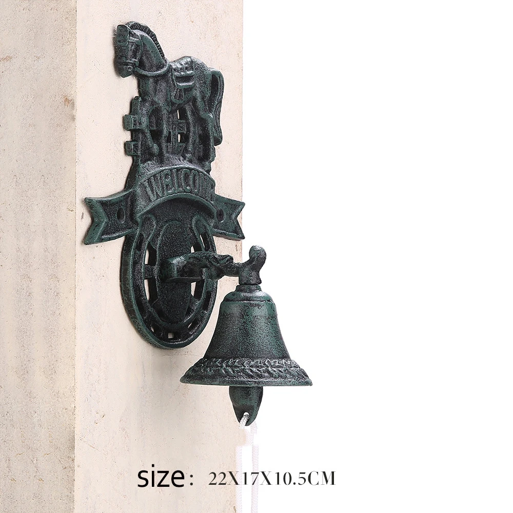 

American Style Cast Iron Bell Home Stay Courtyard Garden Gate With Retro Decoration Doorbell
