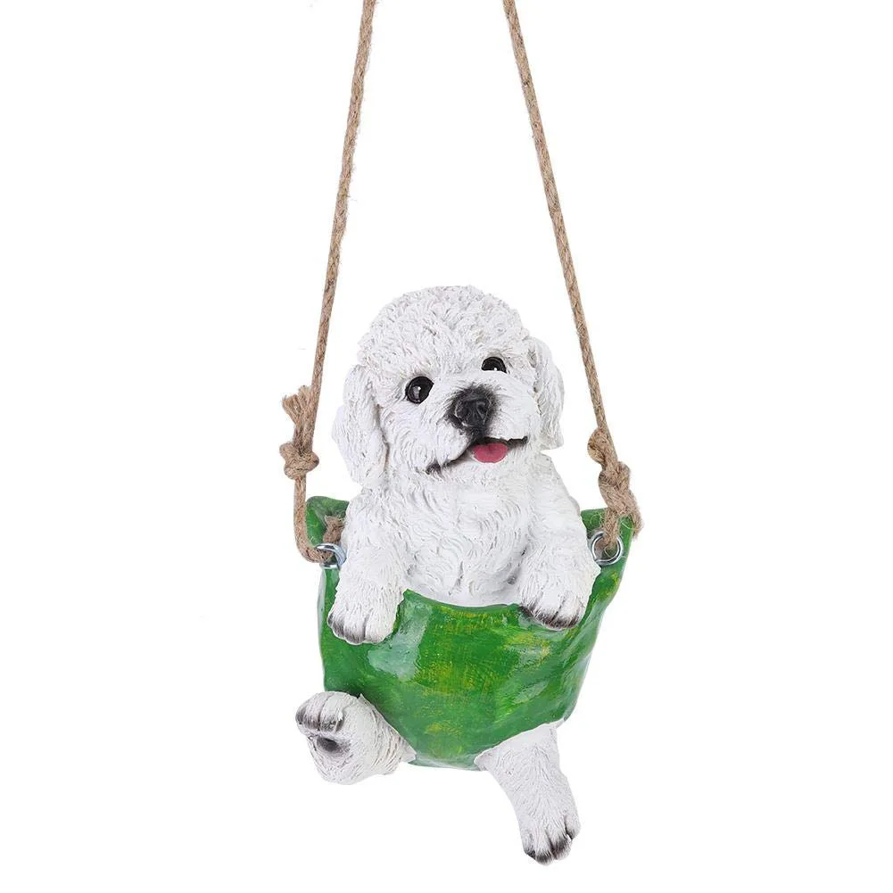 

Resin Swing Teddy Sculpture Art Statue Landscape Lawn Figurine for Gift Outdoor Backyard Lawn Stakes Accessory Garden Decoration