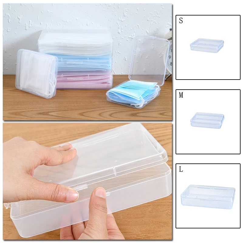 

1 шт. одноразовая маска прозрачная пластиковая коробка для хранения Пыленепроницаемая откидная крышка влагостойкая Чистящая портативная к...