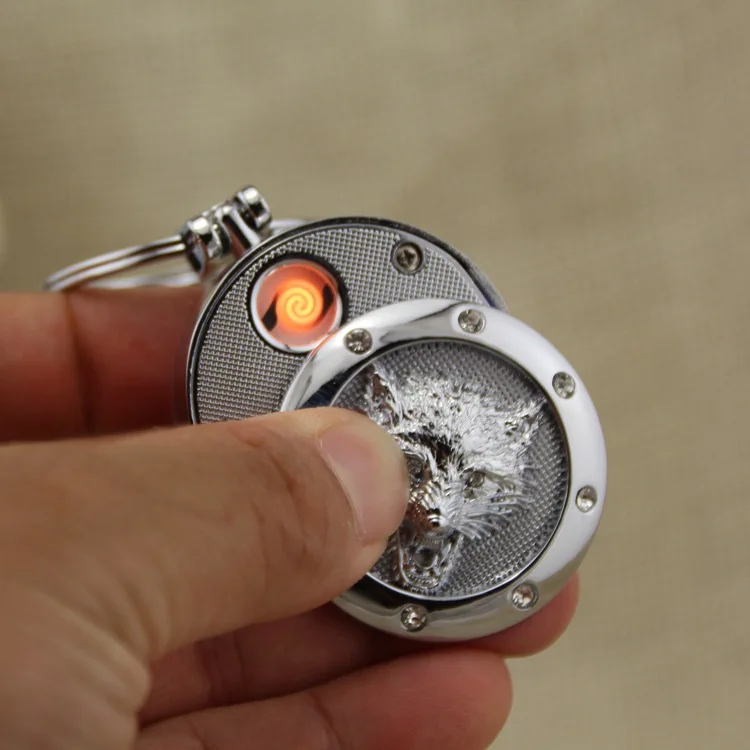 

2PCS/LOT Spike Keychain Pendant USB Charging Cigarette Lighter