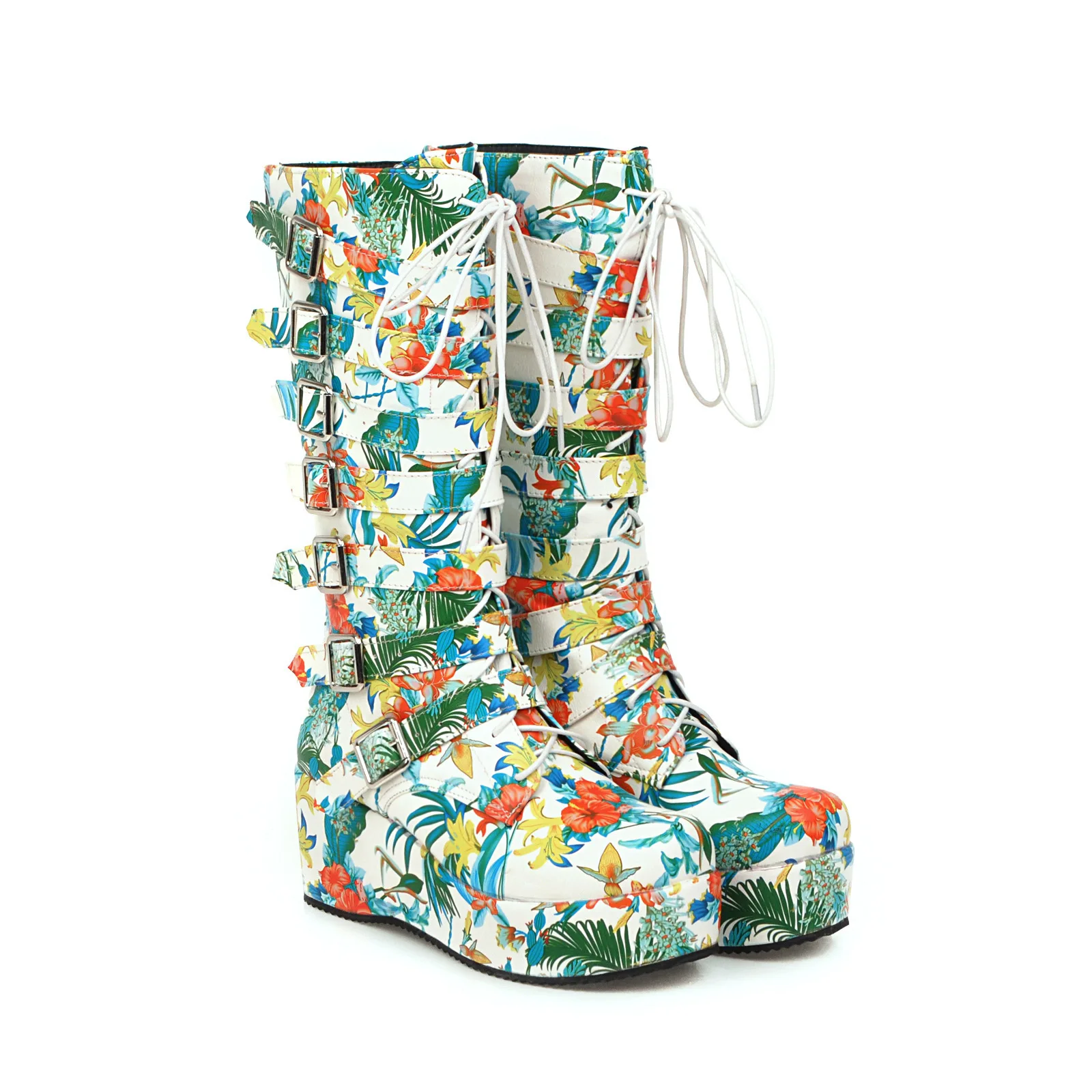 

New products in autumn and winter of 2019 fashion middle heel wedge heel Size buckle middle