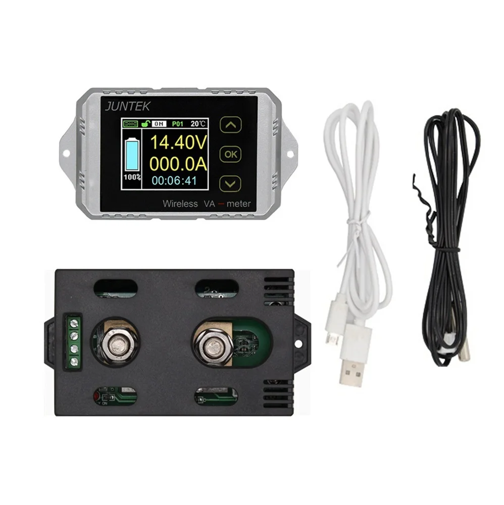 DC 120V 100A 200A 300A Wireless ammeter Voltage KWh Watt Meter Car Battery coulometer Capacity tester Power monitoring