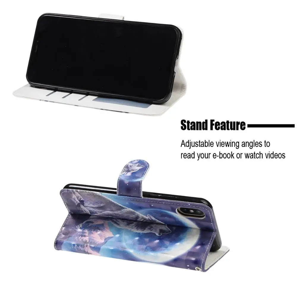 Роскошный кожаный чехол книжка с 3d рисунком для Google Pixel 3A XL кошелек отделениями