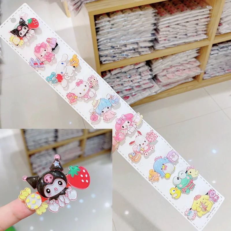 

Женская заколка для волос, милая плюшевая заколка для волос Sanrio Kitty Kuromi My Melody Cinnamoroll