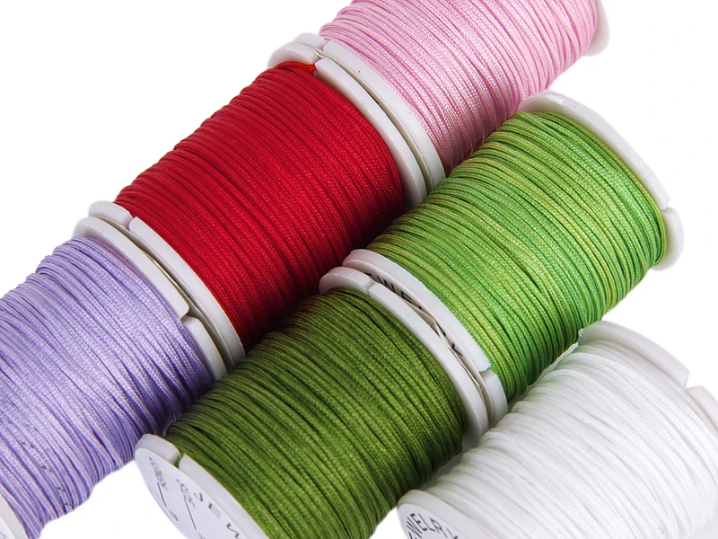

10 видов цветов нейлоновый шнур китайский узел макраме поделки из бисера браслет нить 0,8 мм